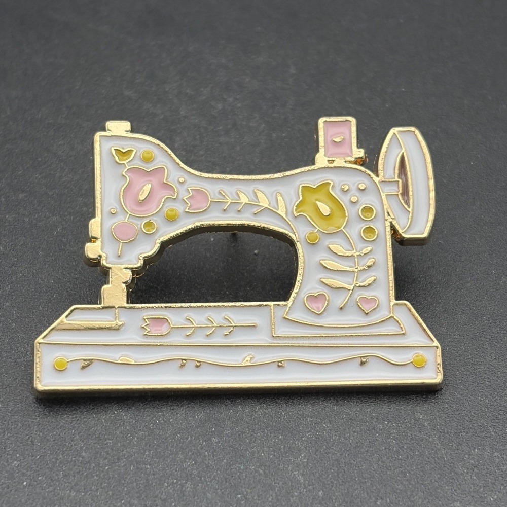 Sewing‎ Machine Floral Design Lapel Hat Pin